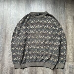 Vintage COOGI Biggie style TSR Sweater Mens L Geometric‎ Abstract Print  EXC++
